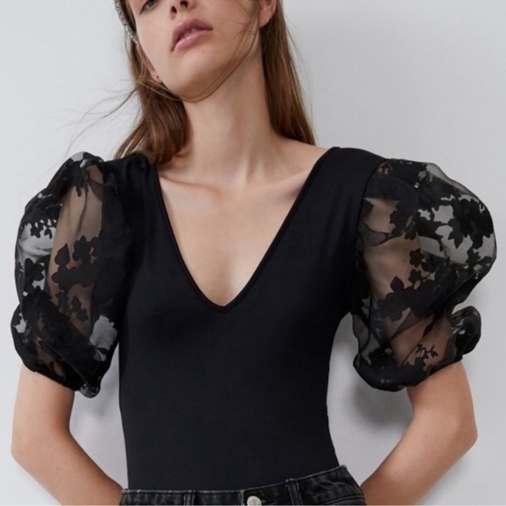 Zara Puff Sleeve Bodysuit